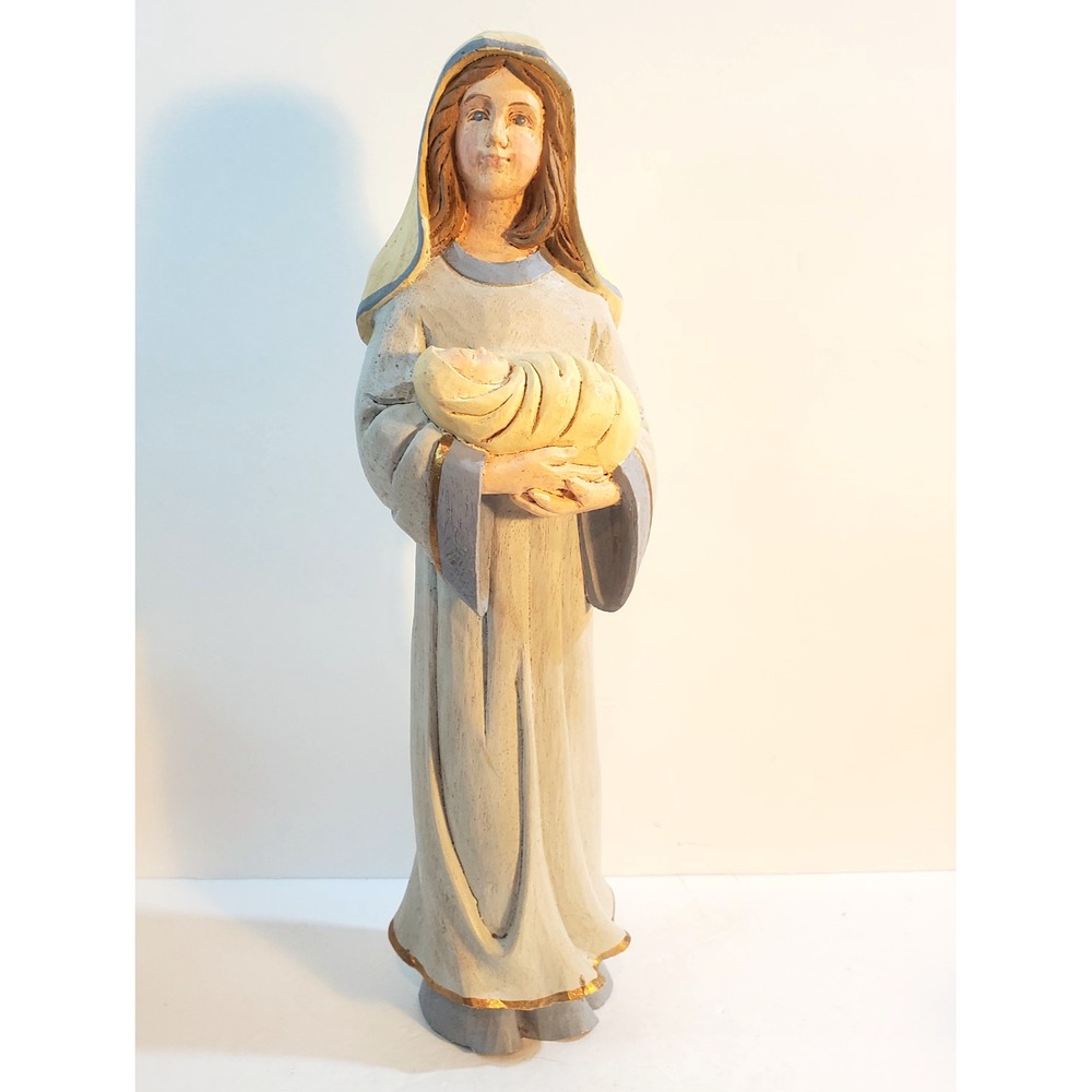 Vtg Midwest Of Cannon Falls 10.5 in Paper Mache Madonna w/Baby Figurine Figure